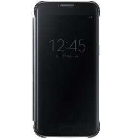 Husa Clear View Cover pentru Samsung Galaxy S7 G930, Black